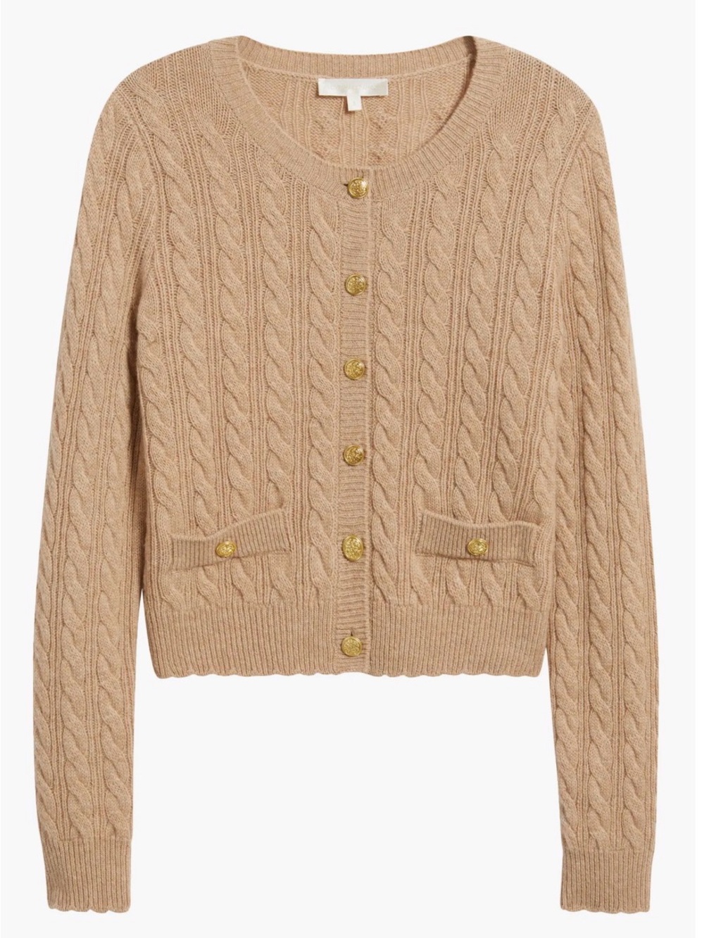 Eugenie Cable Knit Cashmere & Wool Cardigan